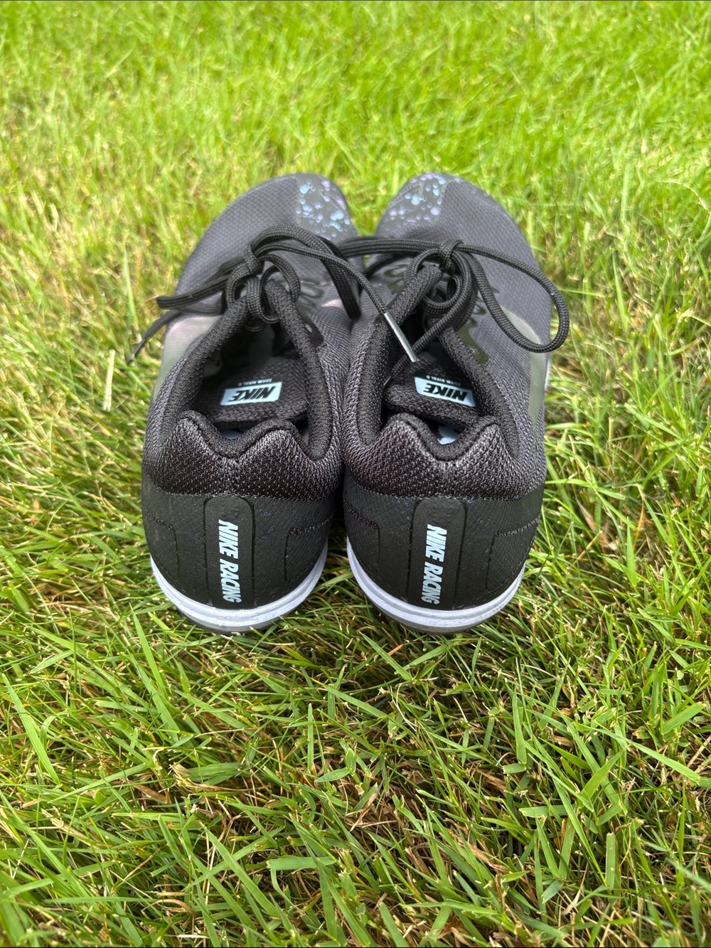 Nike Men's Zoom Rival D Track and Cross Country Spikes Black with Silver Swoosh - Picture 4 of 7